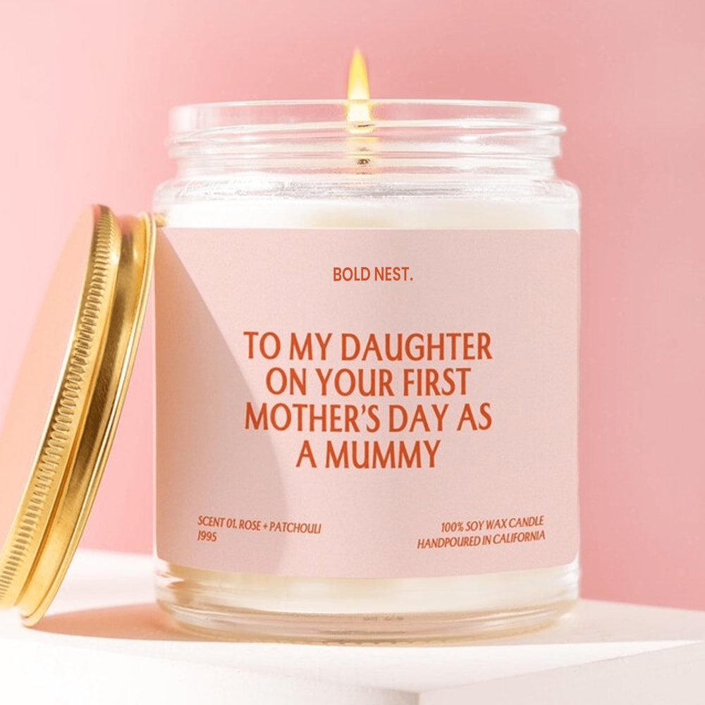 First Mothers Day Candle Gift Daughter New Mom Gift Mothers Day Candle For Daughter Soy Candle 0