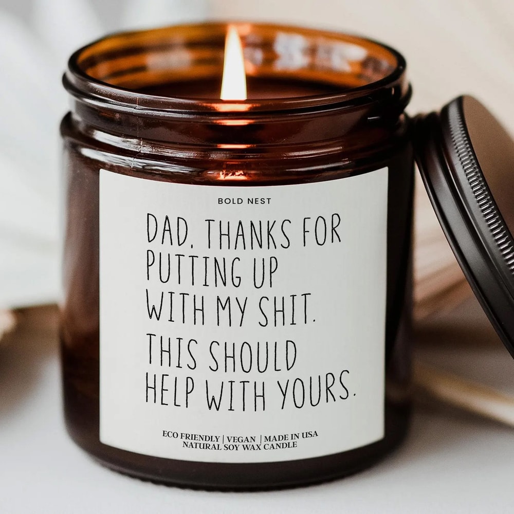 Personalized Fathers Day Candle Gag Gift For Dad Funny Custom Name Candle From Daughter Son Wife Bo 0