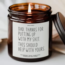 personalized fathers day candle gag gift for dad funny custom name candle from daughter son wife bonus dad husband gift