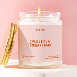 february birthday candle gift, funny february baby candle, february born soy candle gift for her
