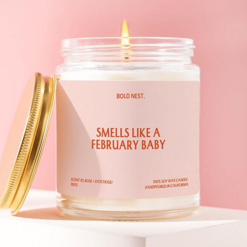February Birthday Candle Gift Funny February Baby Candle February Born Soy Candle Gift For Her 0