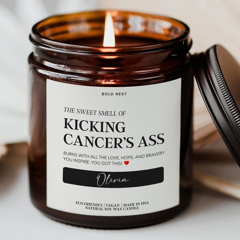 Smells Like Hope Funny Cancer Support Candle Cheer Up Gift For Patient Survivor Friend Get Well Soo 0