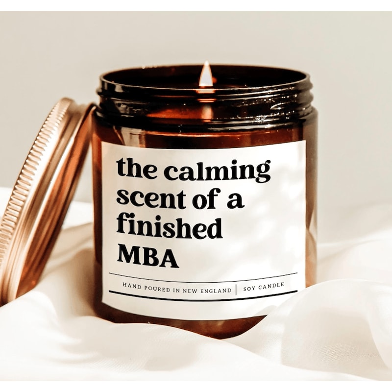MBA Graduation Candle Finished MBA Candle Gift Funny MBA Graduate Candle Business School Gift 0