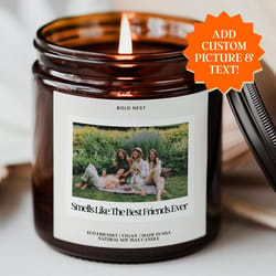 personalized photo and text candle custom picture candle gift for couples best friend anniversary memory keepsake scente