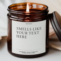 custom smells like candle personalized funny gift for friend birthday bridesmaid teacher coworker self care scented