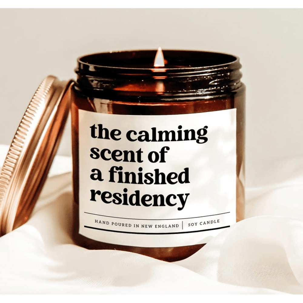 Finished Residency Candle Residency Graduation Gift Funny Doctor Candle Medical Residency Gift 0