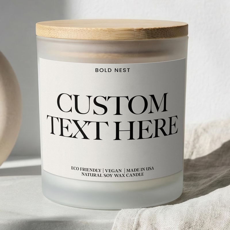 Custom Blank Label Candle Create Your Own Text Personalized Soy Wax Candle Gift For Friends Birthda 0