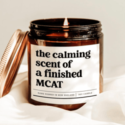 finished mcat candle, mcat gift, medical student candle, funny pre med graduation gift candle