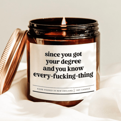 funny graduation candle, degree graduation gift, college graduation gift, sarcastic graduate candle