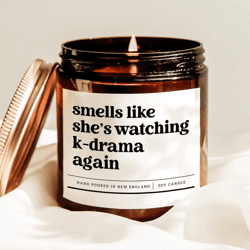 funny k drama candle, kdrama lover gift, korean drama candle, netflix binge watching gift candle