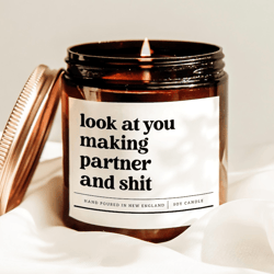 funny partner promotion candle, law firm promotion gift, cpa partner gift, coworker candle