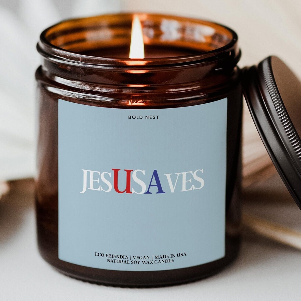 Jesus Saves Scented Candle Christian Prayer Candle Religious Home Decor Gift 0