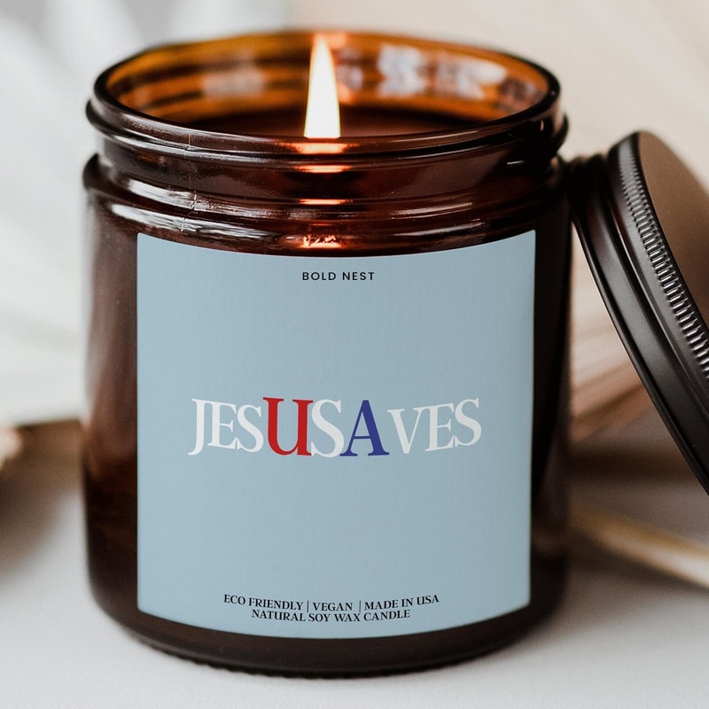 Jesus Saves Scented Candle Christian Prayer Candle Religious Home Decor Gift 0