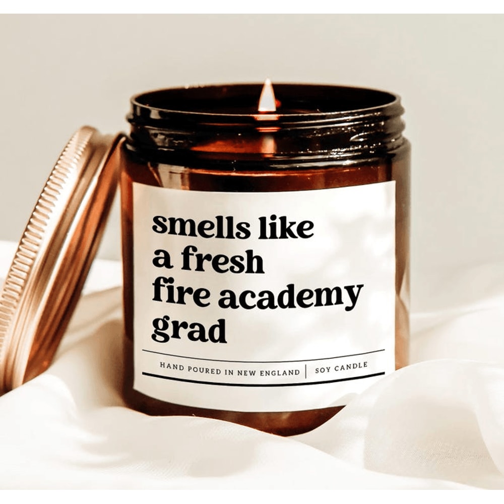 Fire Academy Graduation Candle Firefighter Gift Funny Firefighter Candle Academy Grad Gift 0