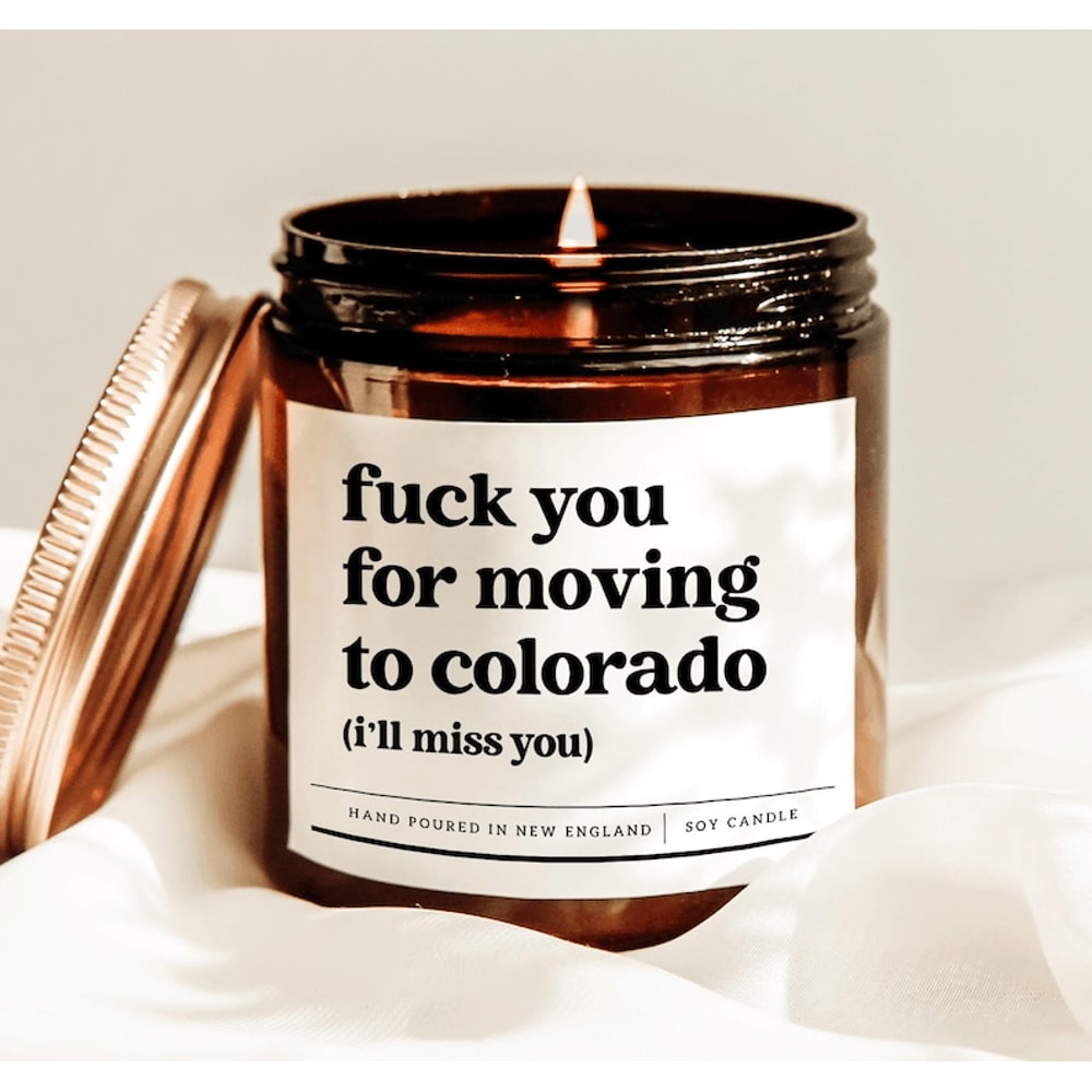 Funny Moving Away Candle Colorado Goodbye Gift Long Distance Friendship Candle 0