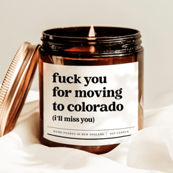 funny moving away candle, colorado goodbye gift, long distance friendship candle