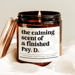 funny psyd graduation candle, psychology doctorate gift, therapist graduation candle
