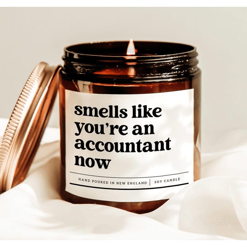 Funny Accountant Candle Gift For CPA Graduation Accounting Student Gift Smells Like You Are An Acco 0