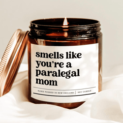funny paralegal mom candle gift for working mom, legal assistant gift, lawyer office candle, paralegal mother gift