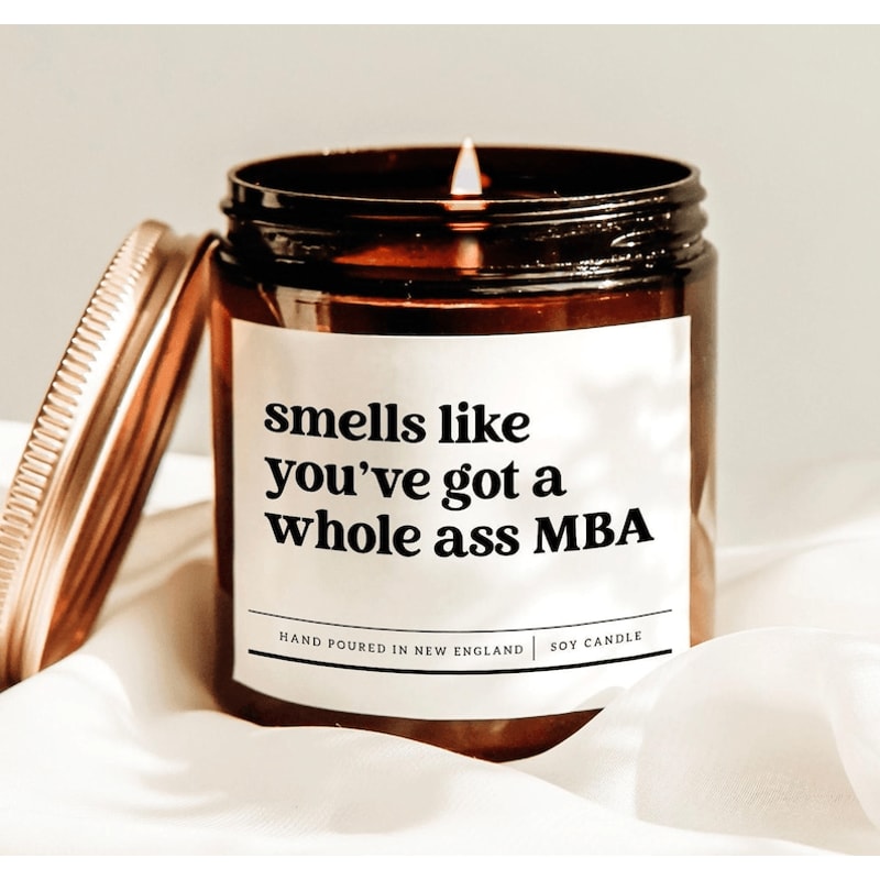 Funny MBA Graduation Candle Gift For MBA Graduate Business School Graduation Gift Whole Ass MBA Can 0
