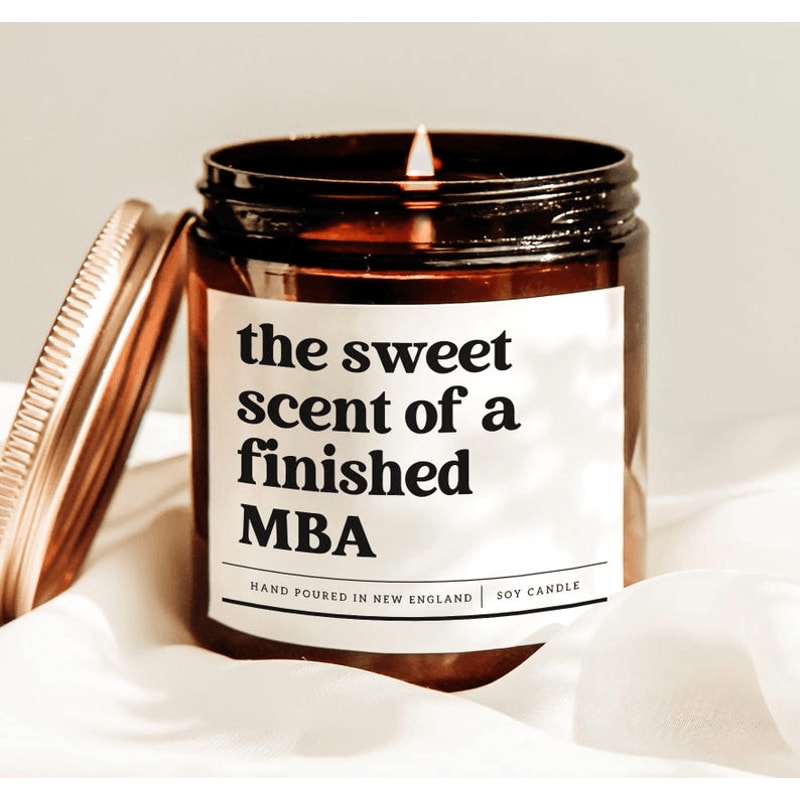 MBA Graduation Candle Gift For Business Graduate Finished MBA Candle Funny Business School Graduati 0