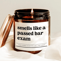 passed bar exam candle gift for lawyer, funny law school graduation gift, bar exam celebration candle