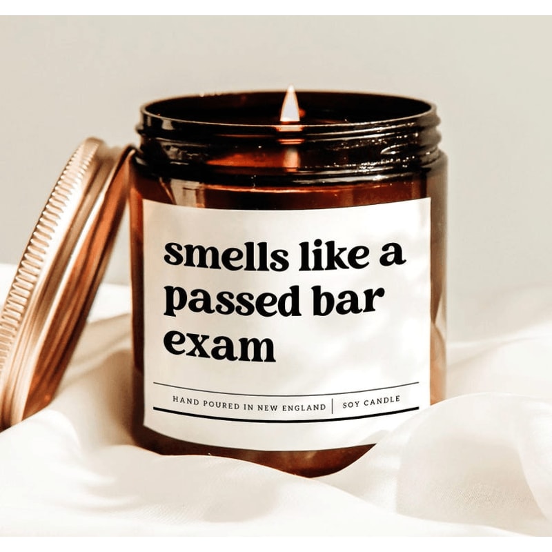 Passed Bar Exam Candle Gift For Lawyer Funny Law School Graduation Gift Bar Exam Celebration Candle 0