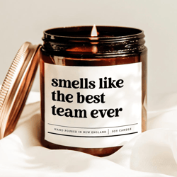 smells like the best team ever candle, funny team appreciation gift, office coworker candle for work besties
