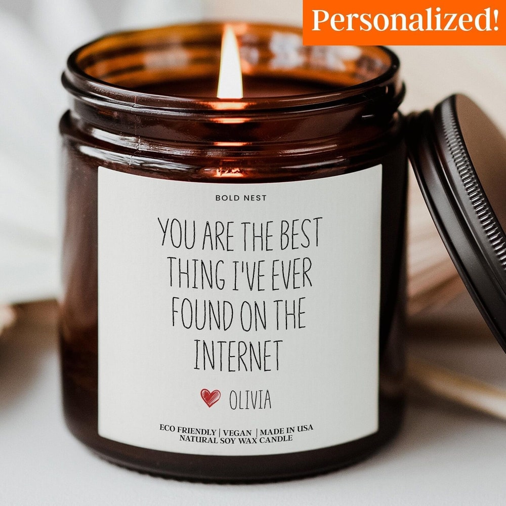 Internet Dating Personalized Candle Funny Online Love Gift For Couples Valentine Anniversary Keepsa 0
