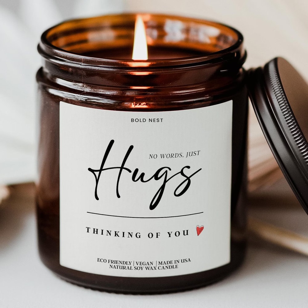 No Words Just Hugs Personalized Soy Candle Sympathy Thinking Of You Gift Get Well Soon Condolence C 0