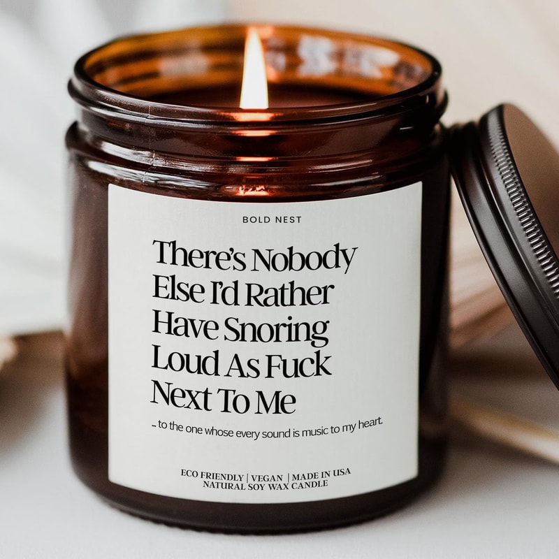 Funny Snoring Personalized Soy Candle Gift For Husband Boyfriend Valentine Birthday Dad Gift 0