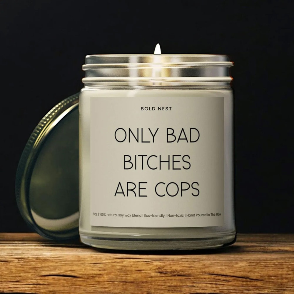 Funny Female Cop Personalized Soy Candle Police Graduation Gift For Her Law Enforcement Officer Kee 0