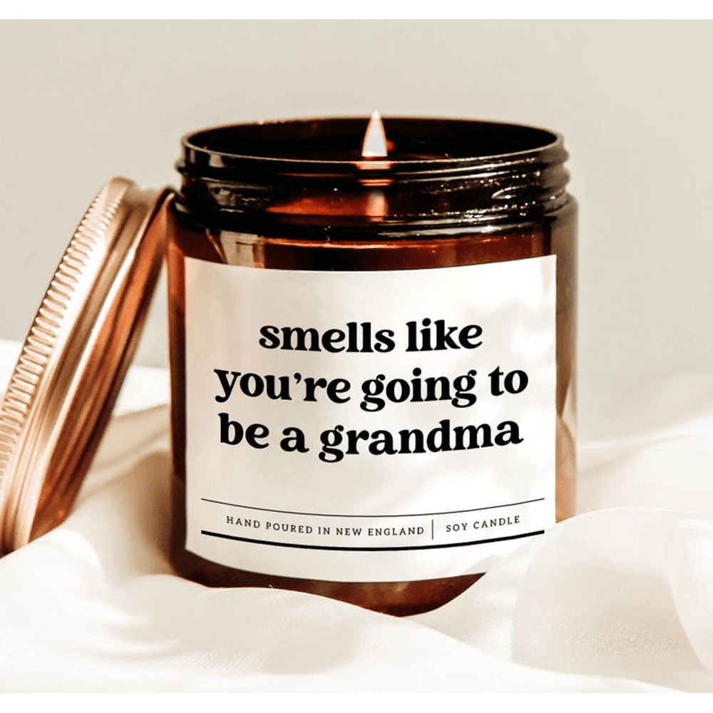 Smells Like You Are Going To Be A Grandma Candle Funny Pregnancy Announcement Gift For Grandma To B 0