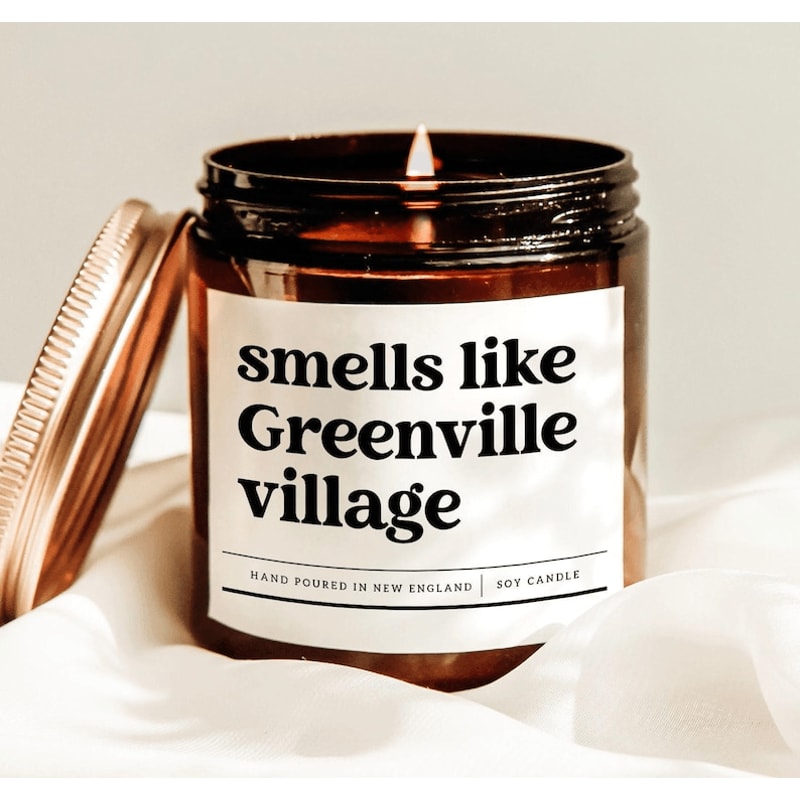 Smells Like Greenville Village Candle Funny Greenville Village Gift Cozy Neighborhood Soy Candle Ho 0
