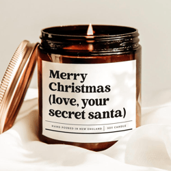 merry christmas love your secret santa candle, funny secret santa gift