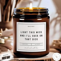 naughty funny candle gift for him – valentines day humor candle for boyfriend or husband