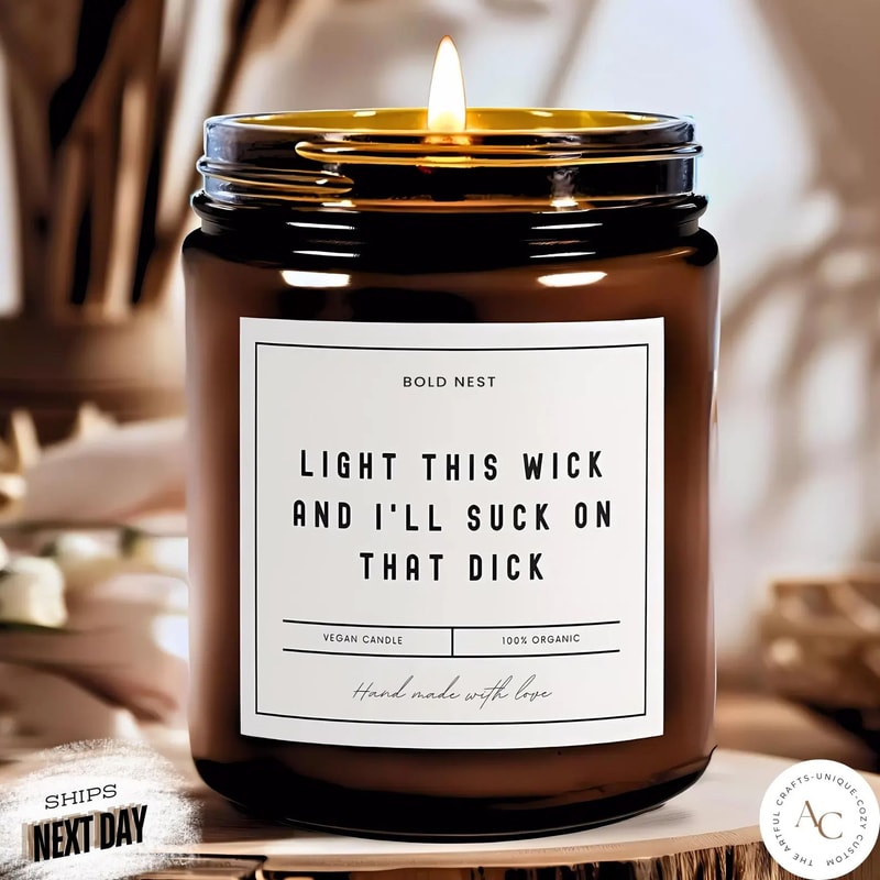 Naughty Funny Candle Gift For Him Valentines Day Humor Candle For Boyfriend Or Husband 0