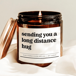 sending you a long distance hug candle long distance friendship gift missing you soy candle decor