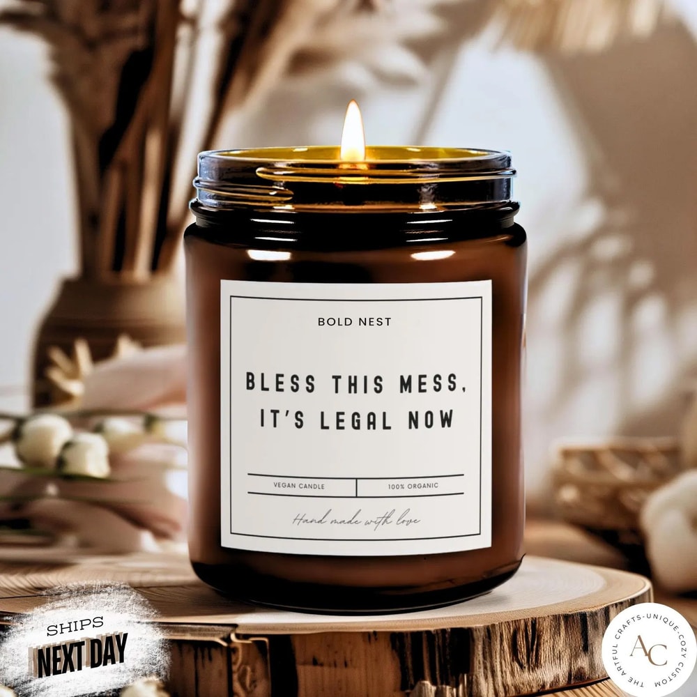 Funny Wedding Gift For Husband Living In Sin Candle Wedding Date Candle Gift For Couples 0