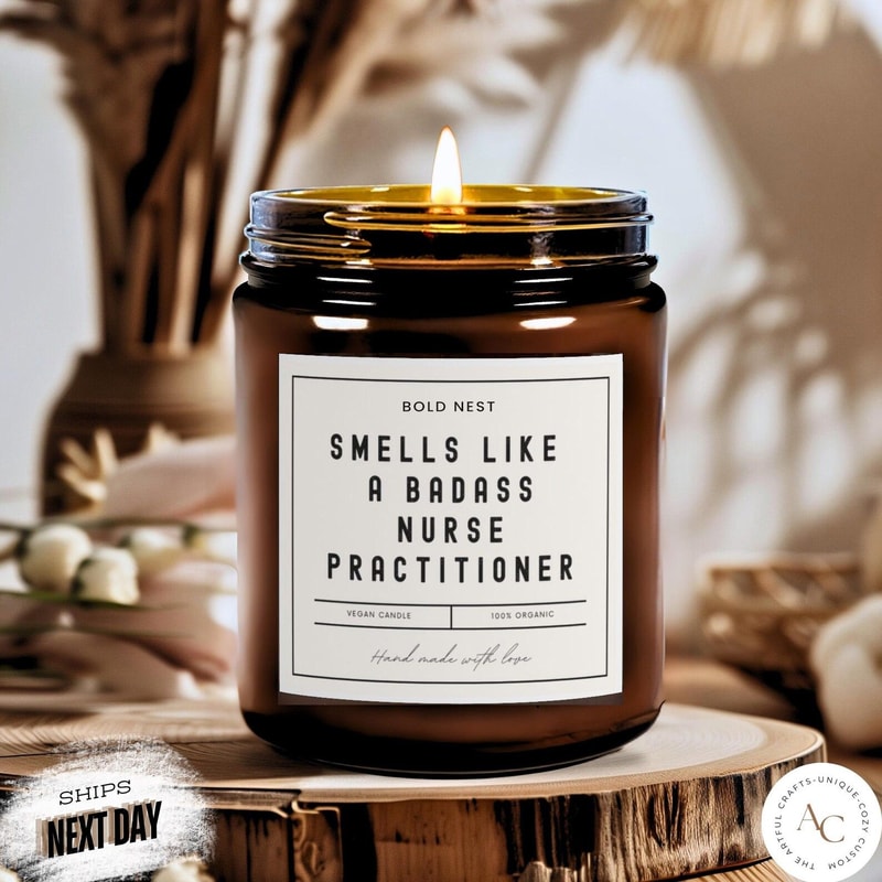 Badass Nurse Practitioner Candle Funny Nurse Practitioner Gift NP Graduation Appreciation Soy Can 0