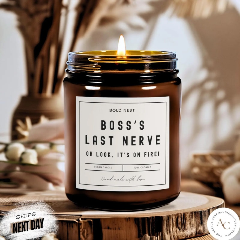 Funny Boss Candle Boss Appreciation Gift Bosss Day Secret Santa Office Humor Soy 0