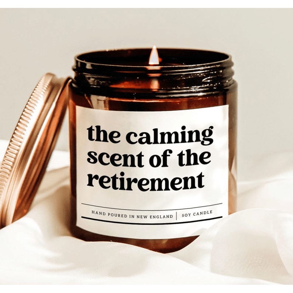 The Calming Scent Of Retirement Funny Retirement Candle Gift Coworker Farewell Soy Candle Relaxatio 0