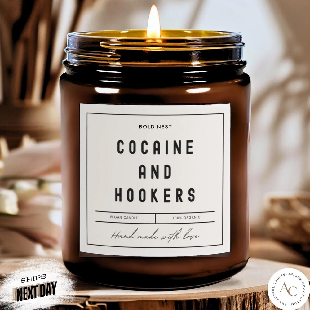 Funny Cocaine And Hookers Candle Adult Humor Gift Sarcastic Friendship Novelty Candle For Him Or H 0
