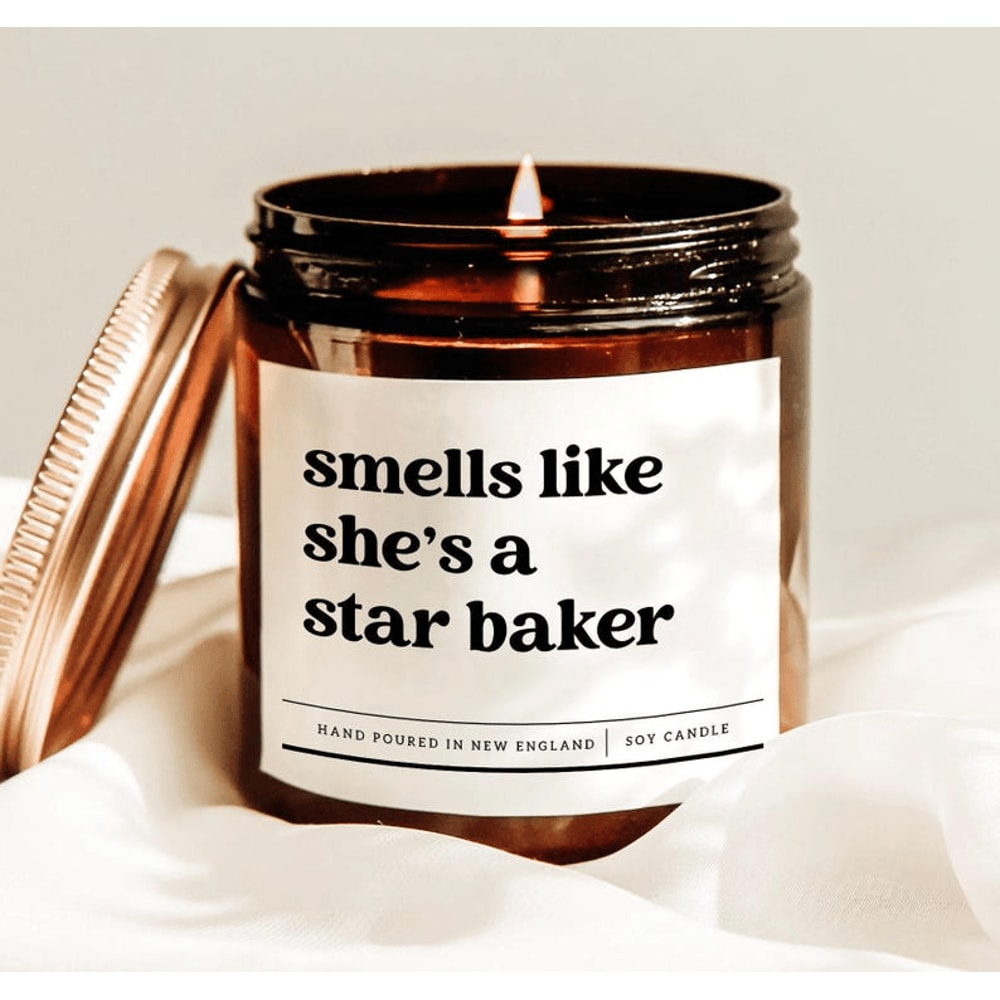 Smells Like Shes A Star Baker Funny Baking Candle Gift For Baker Soy Candle Baking Lover Kitchen De 0