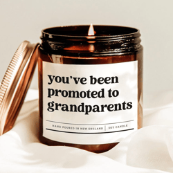 youve been promoted to grandparents candle pregnancy announcement gift new grandparents soy candle baby reveal