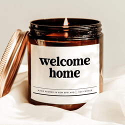 welcome home candle housewarming gift new home soy candle minimalist cozy decor realtor closing gift