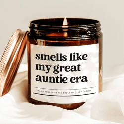 smells like my great auntie era candle funny aunt gift new aunt soy candle baby announcement gift