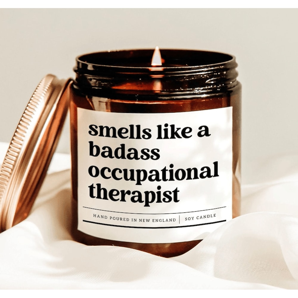 Smells Like A Badass Occupational Therapist Funny OT Candle Gift 0