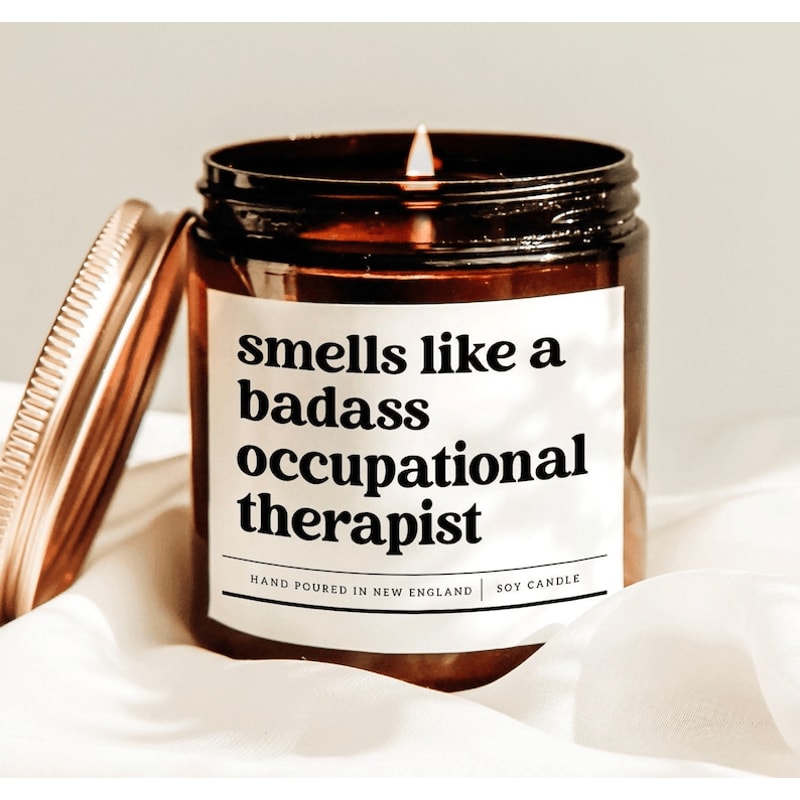 Smells Like A Badass Occupational Therapist Funny OT Candle Gift 0