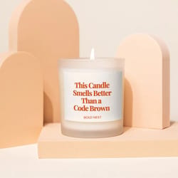 funny nurse candle gift – smells better than code brown | nursing student, rn graduation humor candle